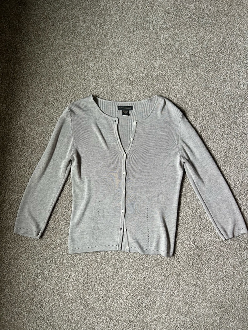 Banana Republic Vintage 100% Silk Gray Cardigan